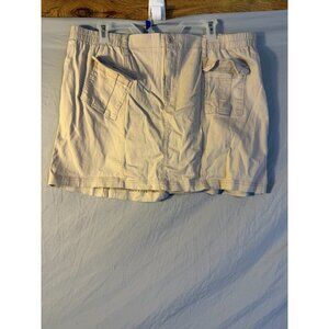 Rue + Womens Plus Size 4X Mini Tan Cargo Skirt Short elastic waist Fun Comfy